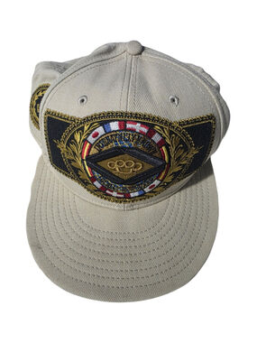 Men's 10.Deep Beige and Black Fitted Hat, One Size